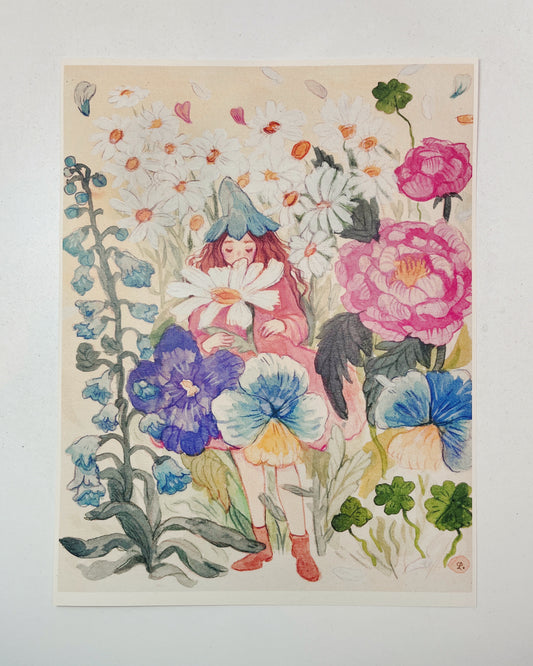 Print, Detrás de las flores, reproducción tamaño carta