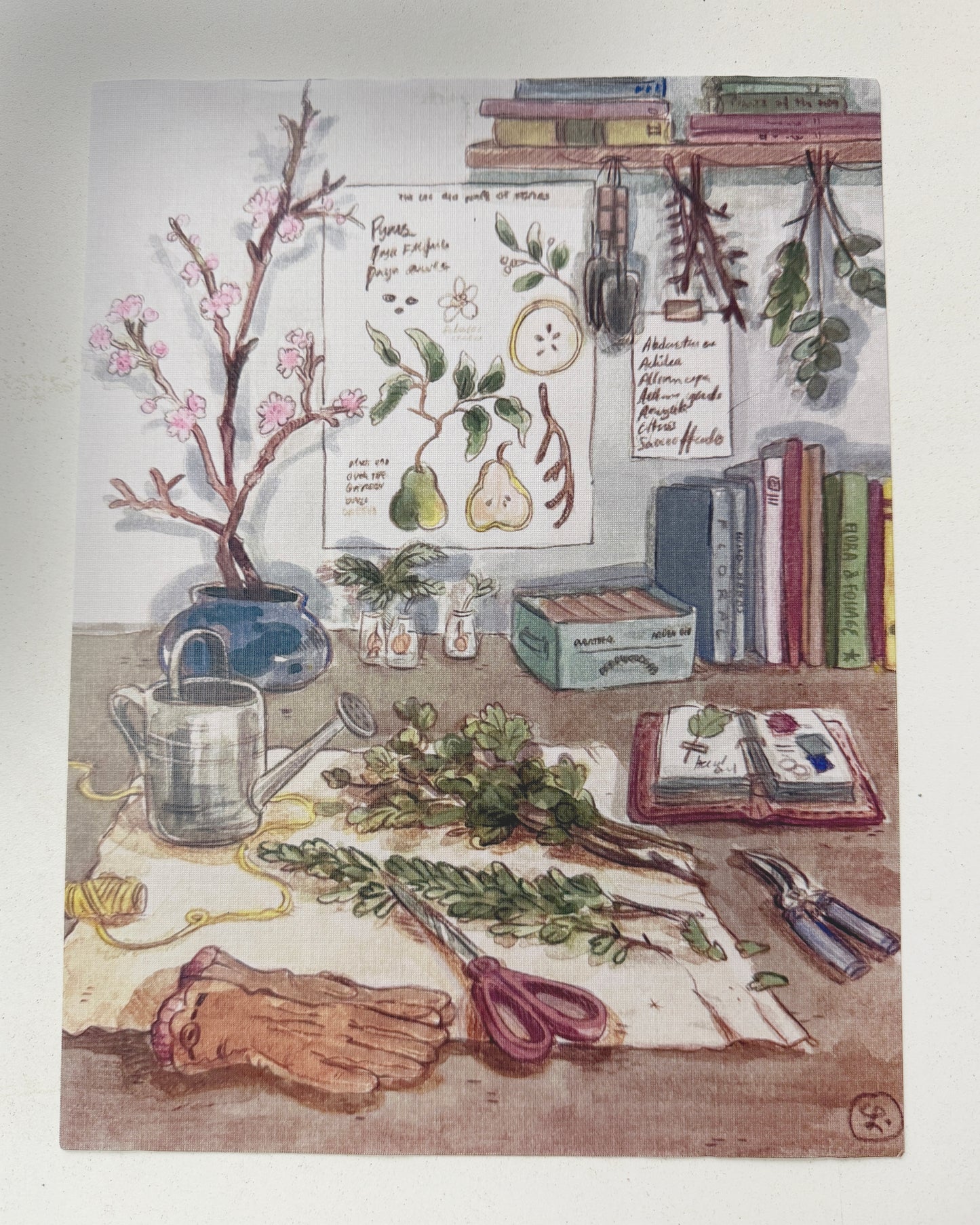 Print taller de jardinería ✂️🪴, reproducción en papel texturizado de ilustración en acuarela