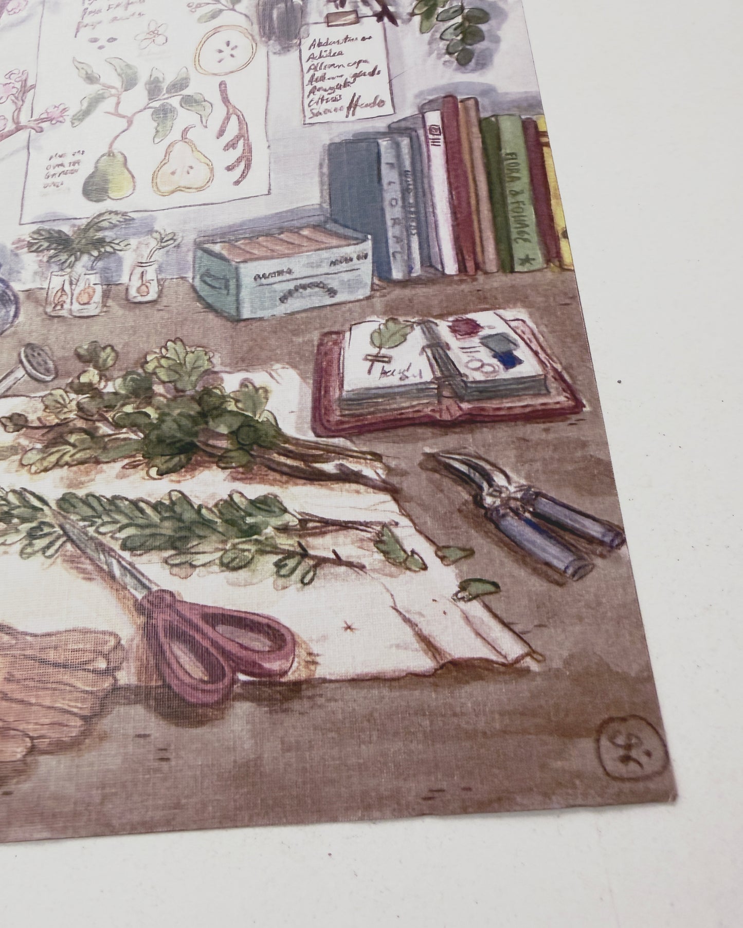 Print taller de jardinería ✂️🪴, reproducción en papel texturizado de ilustración en acuarela