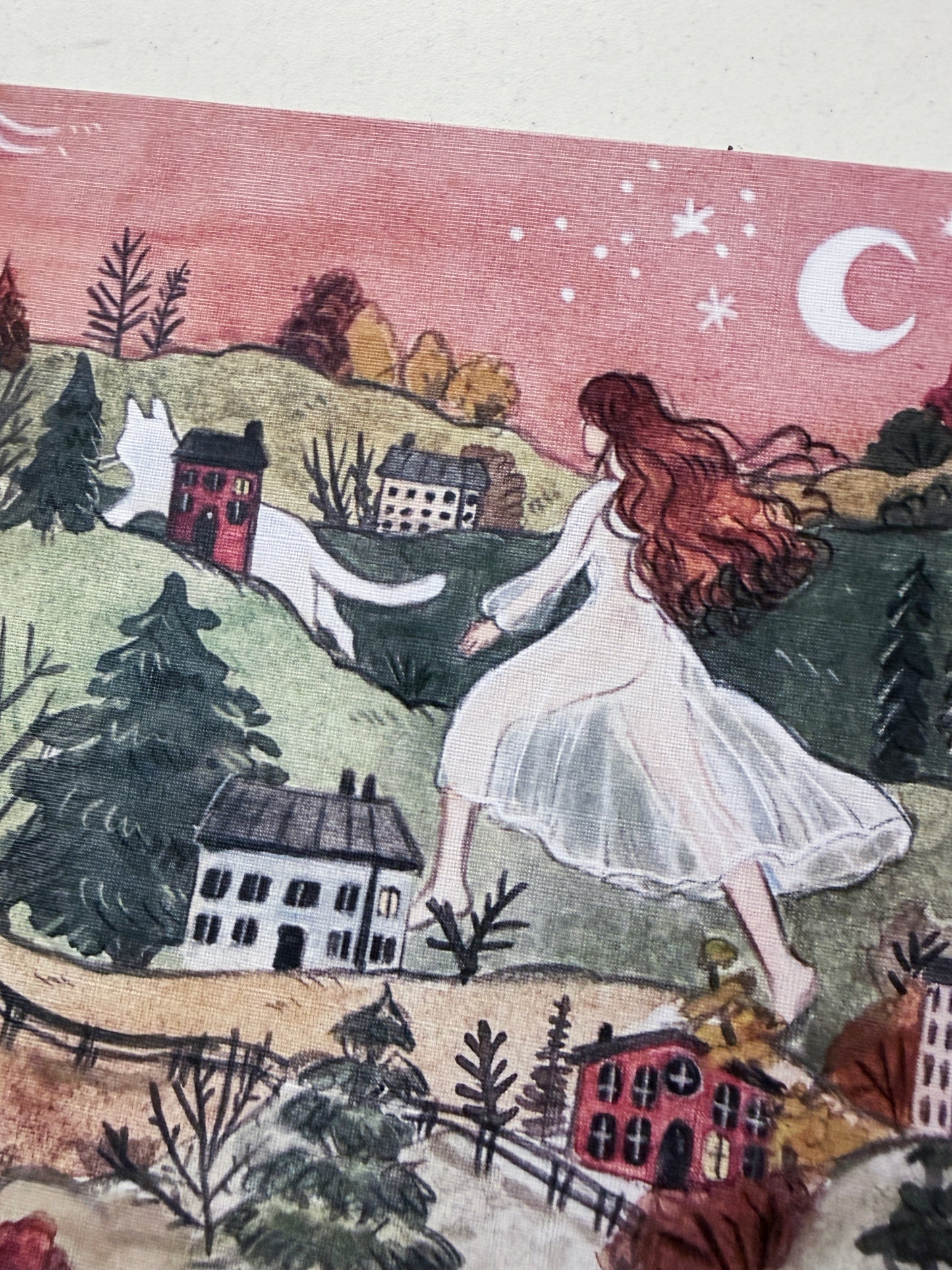 Print Montaña 🌙 🔮 reproducción en papel texturizado de ilustración en acuarela