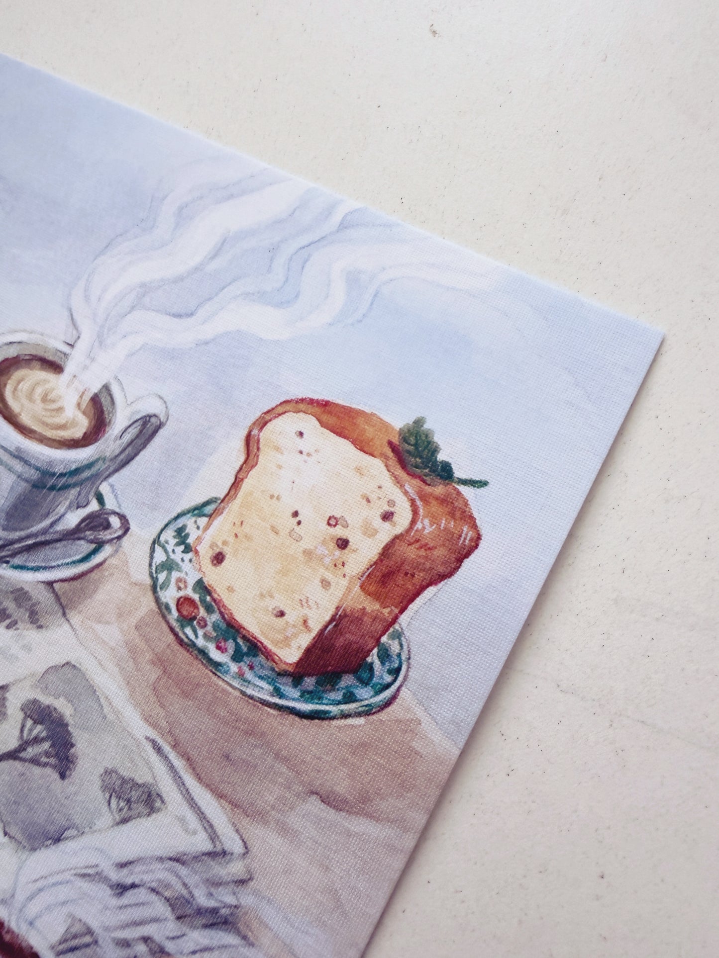 Print Pera & Café 🍐☕ reproducción en papel texturizado de ilustración en acuarela