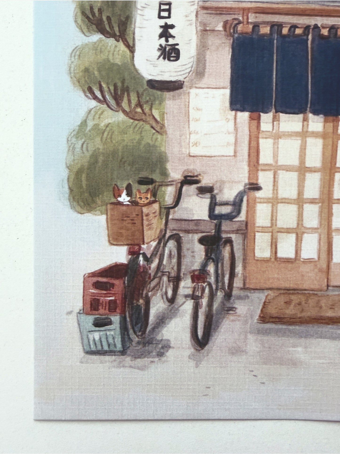 Print Ramen reproducción en papel texturizado de ilustración en acuarela