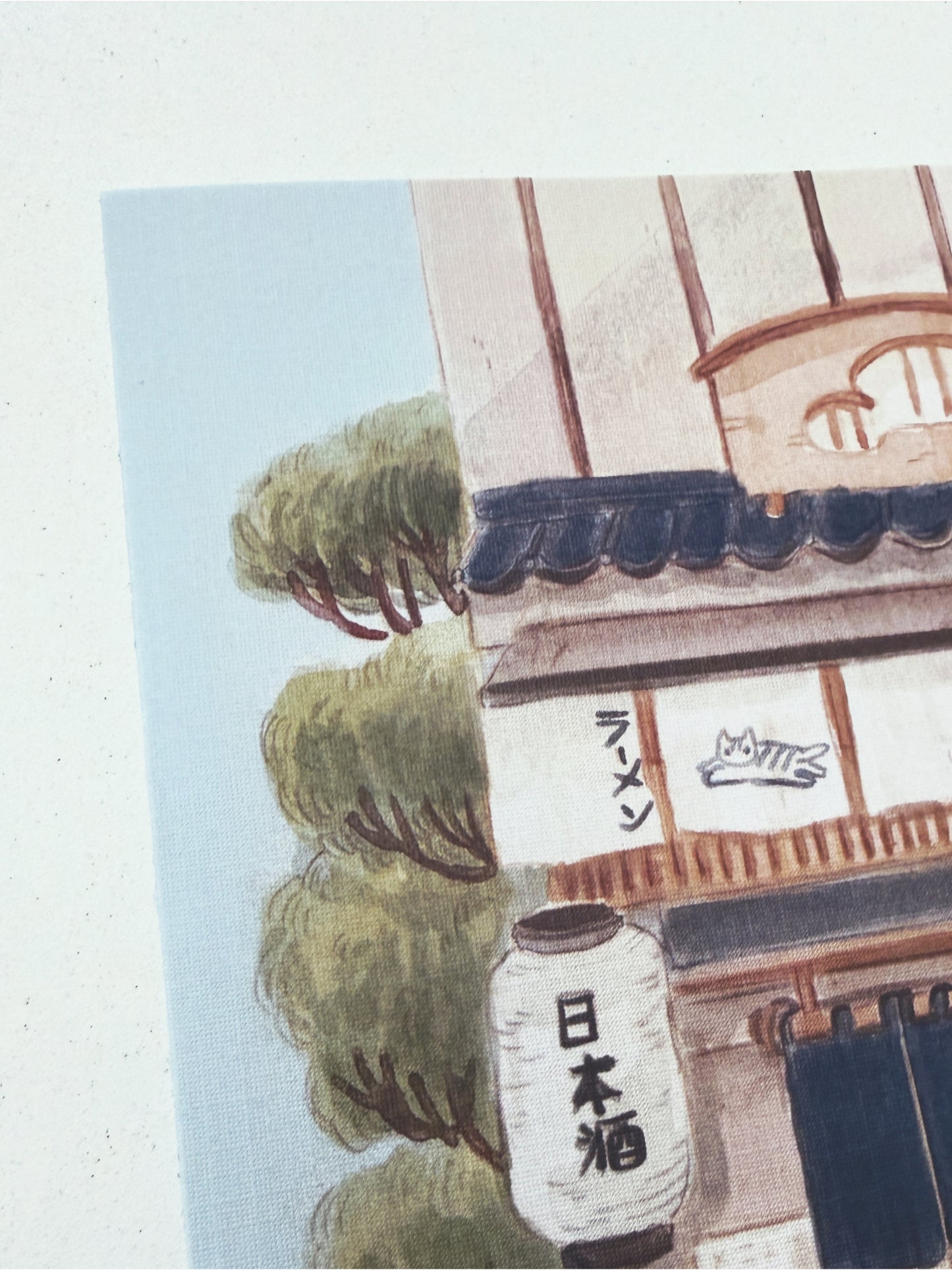 Print Ramen reproducción en papel texturizado de ilustración en acuarela