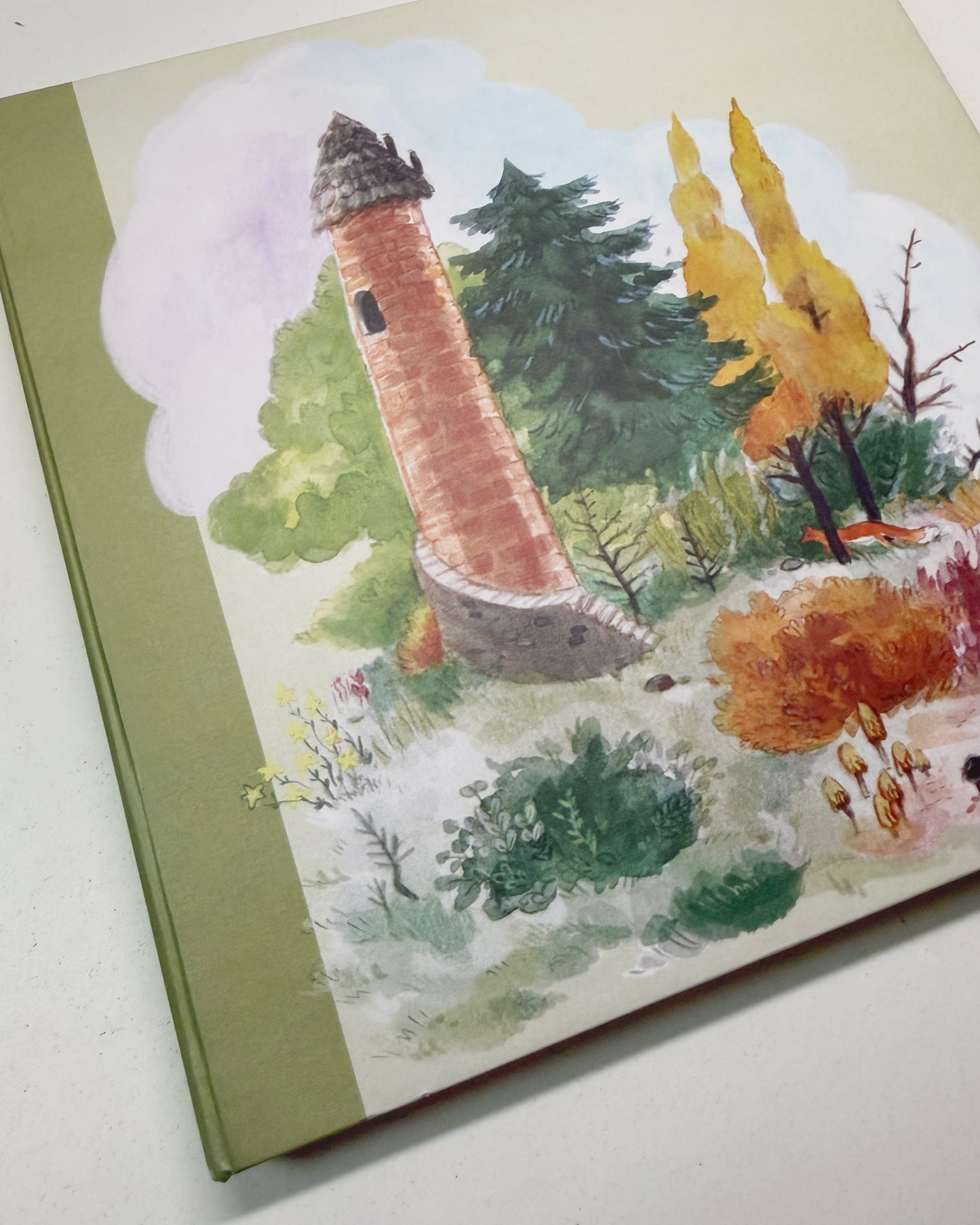 Cuaderno para acuarela, Zorro & Torre sketchbook 🦊 🌳, 50% algodón