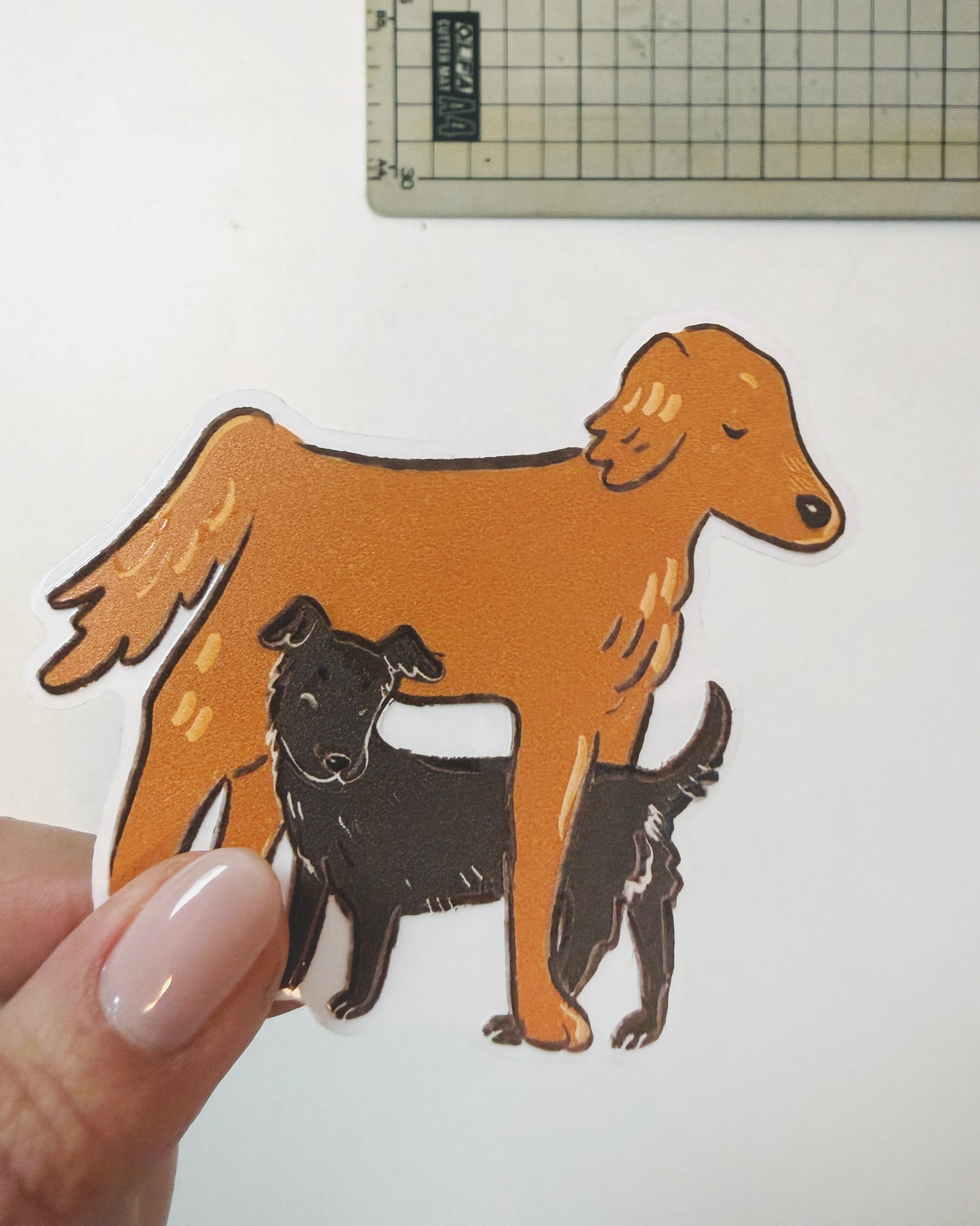 Sticker individual Perrito Grande Perrito Pequeño ⋆🐾°
