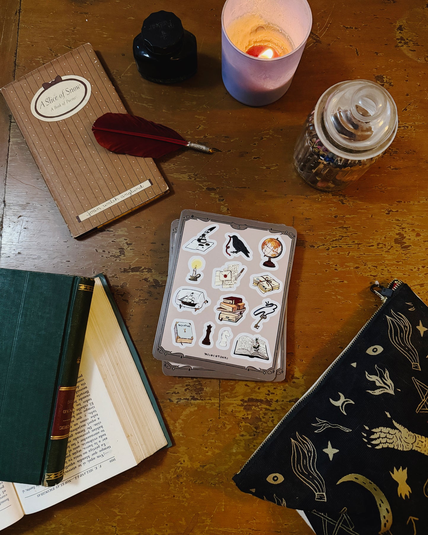 Planilla Stickers Academia 🕯🐦‍⬛♟️🗝️