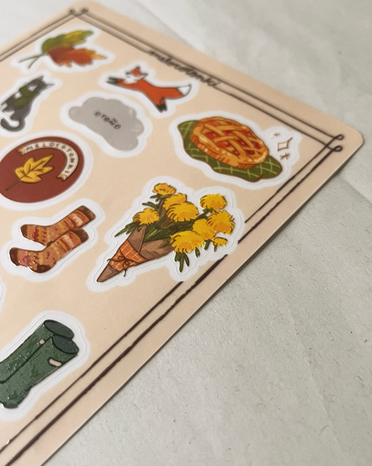 Planilla Stickers Otoño 🍂🥧 ☕ 🎃 vinil con textura estampas adhesivas