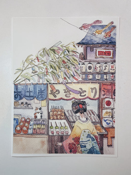 Print, Matsuri, ilustración, reproducción inspirada en Japón