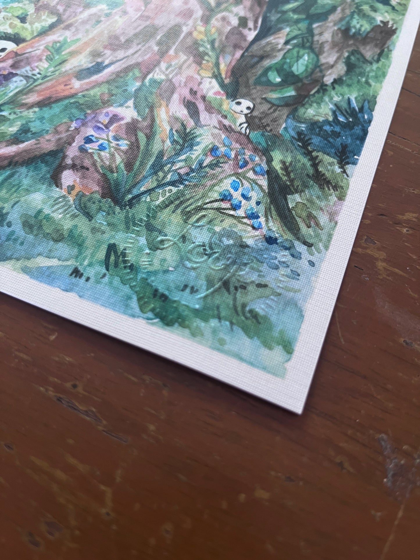 Print homenaje a Ghibli, bosque princesa Mononoke