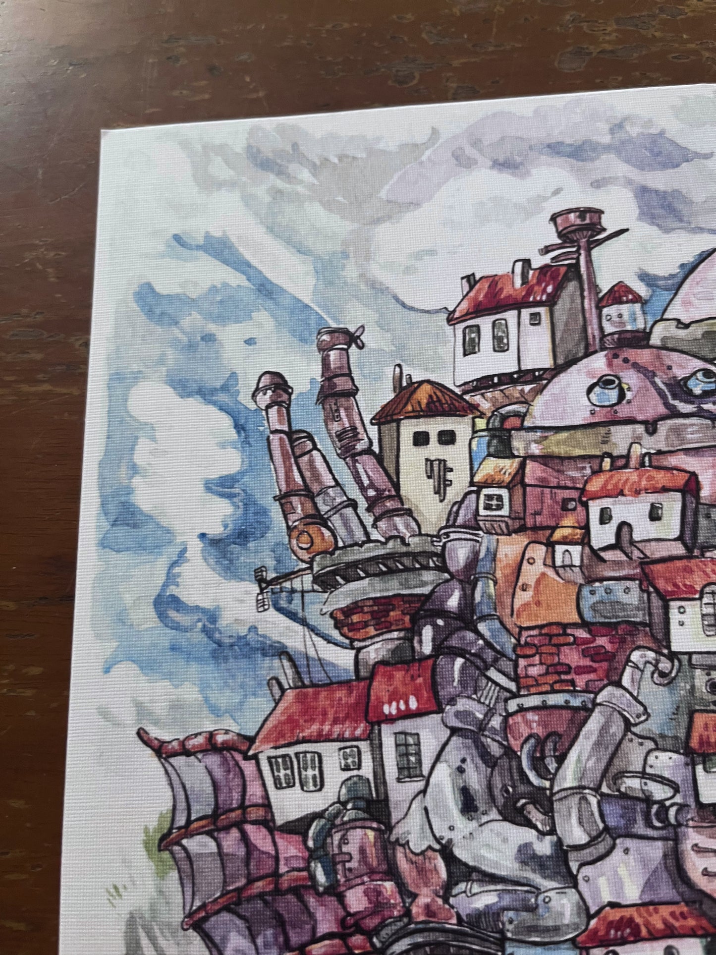Print homenaje a Ghibli, castillo de Howl
